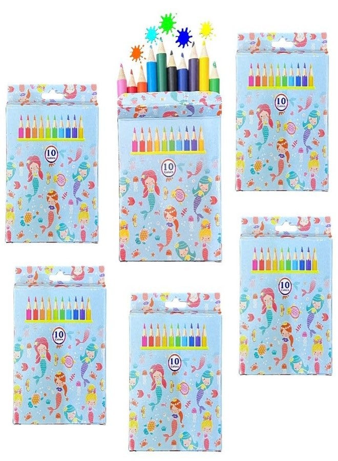 Le Delite 10 pencil colors crayons (pack of 10) | mermaid under sea theme return gifts for kids birthday party | colors set Stationery - Image 1